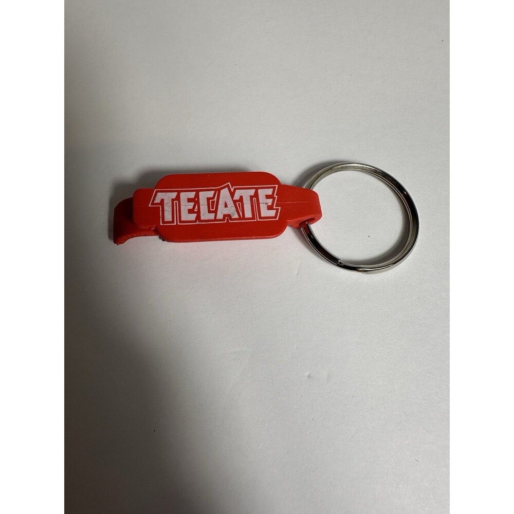 Tecate Bottle Opener Key Chain Red White